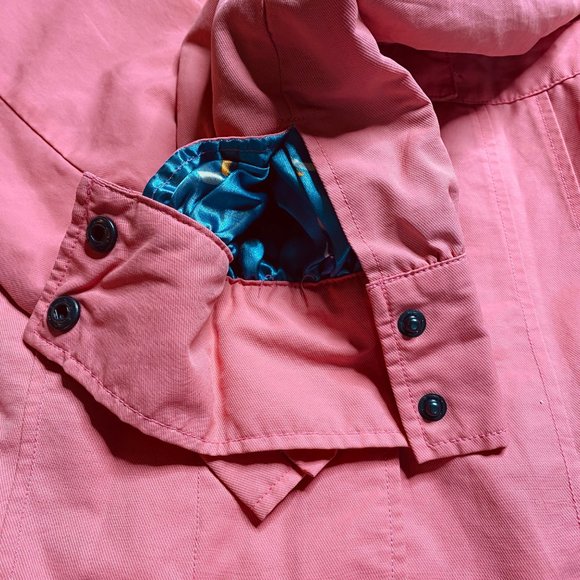 Tulle Anthropologie Women Salmon Pink Mid Length Utility Rain Jacket A7275 Large - Picture 9 of 12